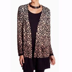 Joseph A Animal Print Woman’s Open Front Cardigan Size MP NWT